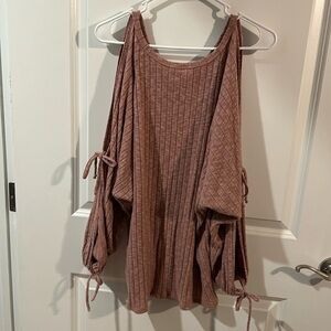 Chrysanthemum Oversized Long Sleevee Top with Tie Sleeves